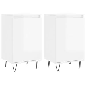 vidaXL Aparadores 2 pcs 40x35x70 cm deriv. de madeira branco brilhante