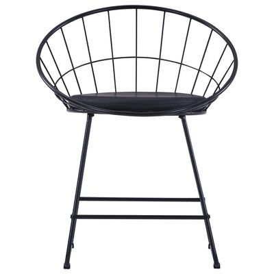 vidaXL Cadeiras jantar c/ assentos em couro artificial 2 pcs aço preto