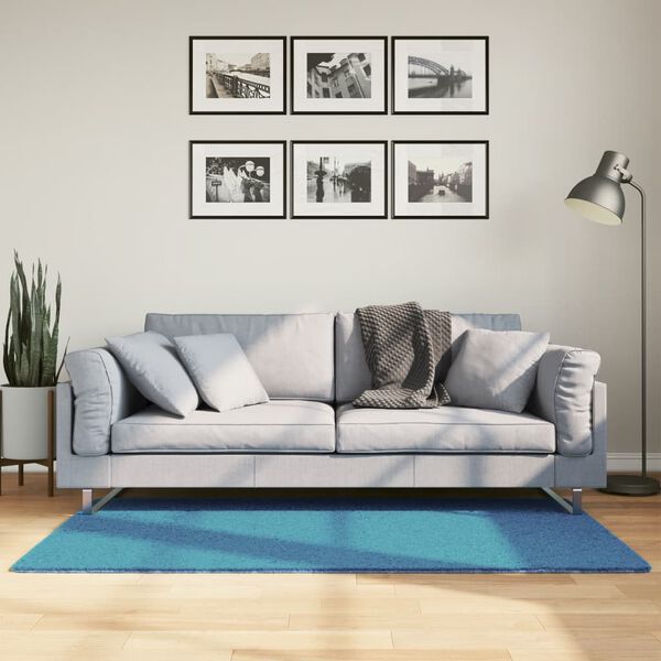 vidaXL Tapete de pelo curto OVIEDO 80x150 cm turquesa