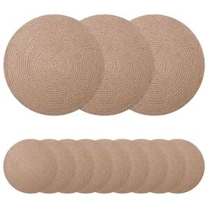 vidaXL Sousplat de Juta 12 unid. Natural 100% Juta Tossa