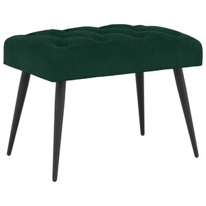 vidaXL Banco com bot&otilde;es estofados Verde-Escuro 60 x 40 x 45 cm Veludo