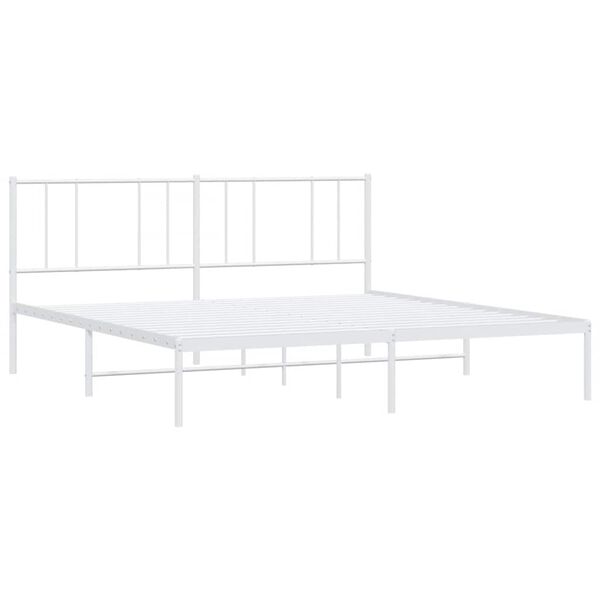 vidaXL Estrutura de cama com cabeceira 183x213 cm metal branco