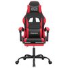 vidaXL Cadeira gaming girat&oacute;ria c/ apoio couro artific. preto/vermelho