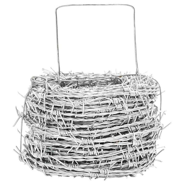 vidaXL Arame Farpado Prateado 50 m A&ccedil;o Galvanizado a Quente