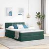 vidaXL Cama com arruma&ccedil;&atilde;o e LED Verde Escuro 140 x 190 cm Veludo