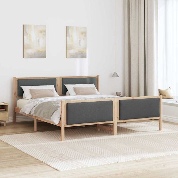 vidaXL Estrutura da Cama Cinza Escuro 180 x 200 cm tecido