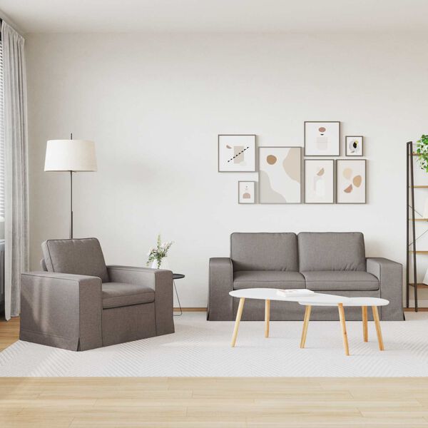 vidaXL Sof&aacute; 140cm 2 pcs Cinzento-acastanhado Metal