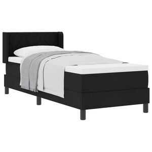 vidaXL Cama Box com colch&atilde;o com cabeceira Preto 200 x 80 cm Poli&eacute;ster