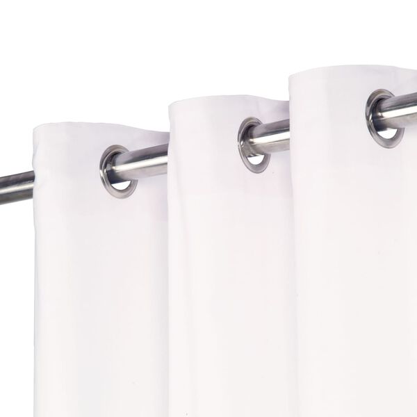 vidaXL Cortinas com argolas de metal 2 pcs algod&atilde;o 140x225 cm branco