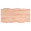vidaXL Tampo de mesa com bordas vivas carvalho tratado castanho-claro