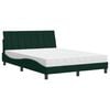 vidaXL Cama com colch&atilde;o Hanko 140x200 cm veludo verde-escuro