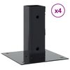 vidaXL Bases de coluna quadradas 4 pe&ccedil;as 46x46 mm a&ccedil;o revestido a p&oacute;