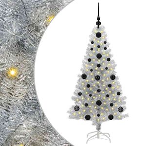vidaXL &Aacute;rvore de Natal com 150 LEDs com suporte Prateado 120 cm PET