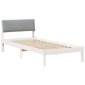 vidaXL Estrutura da cama Branco e cinza claro 90 x 190 cm