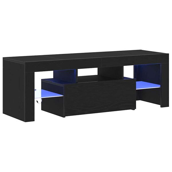 vidaXL Gabinete para TV com gaveta Carvalho Preto 120 x 35 x 40 cm