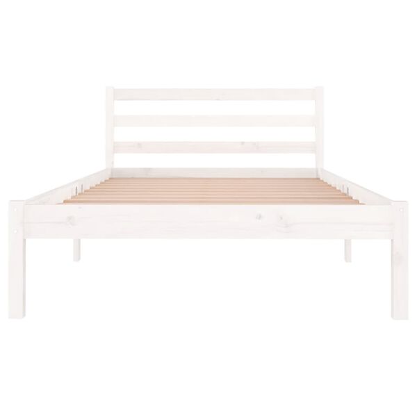 vidaXL Estrutura de cama 100x200 cm pinho maciço branco
