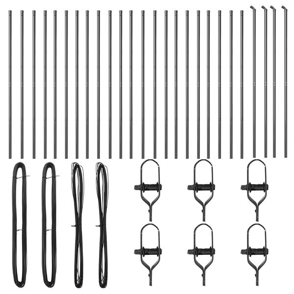 vidaXL Poste de Cerca Outros 26 pcs Cinzeto 3,2 x 3,2 x 200 cm Aço