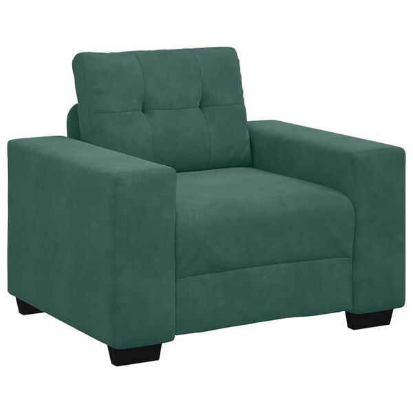 vidaXL Conjunto de Sof&aacute;s 3 pcs Verde Escuro 221 x 80 x 80 cm Veludo