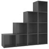 vidaXL 4 pcs conjunto m&oacute;veis de TV derivados madeira cinza brilhante