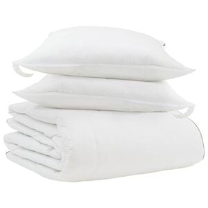 vidaXL Edredom de Inverno com travesseiro 3 unid. Branco Pena de ganso