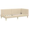vidaXL Estrutura de Cama de Canto com cabeceira Creme 90 cm x 190 cm