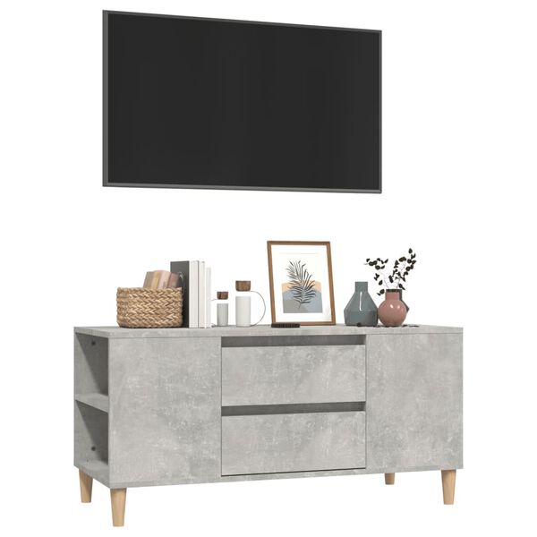 vidaXL M&oacute;vel p/ TV 102x44,5x50 cm derivados madeira cinzento cimento