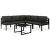 vidaXL 6 pcs conjunto lounge jardim com almofad&otilde;es alum&iacute;nio antracite