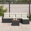 vidaXL Conjunto de Sof&aacute; de Jardim 6 pcs Preto e branco