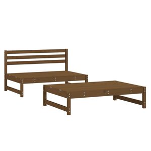 vidaXL 2 pcs conjunto lounge de jardim pinho maci&ccedil;o castanho-mel