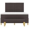 vidaXL Cama Box com colch&atilde;o Castanho escuro 140 x 200 cm tecido