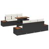 vidaXL Conjunto de Sof&aacute; de Jardim 7 unid. Preto Rattan Sint&eacute;tico