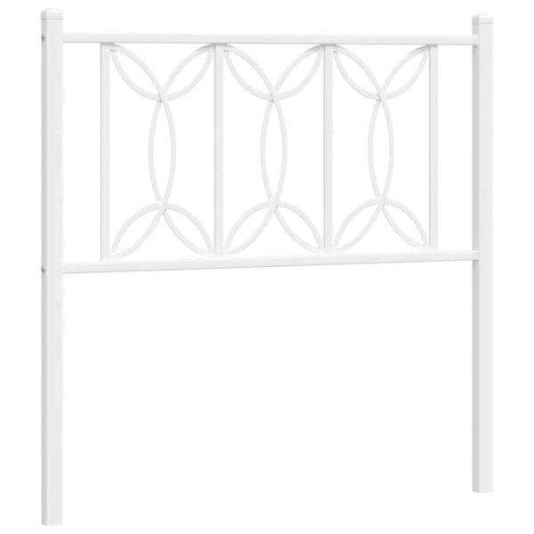 vidaXL Cabeceira de substitui&ccedil;&atilde;o 90 cm metal branco