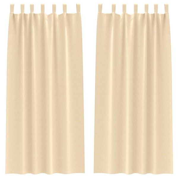 vidaXL Cortinas Blackout com Argolas 2 pcs Creme 225 x 140 cm