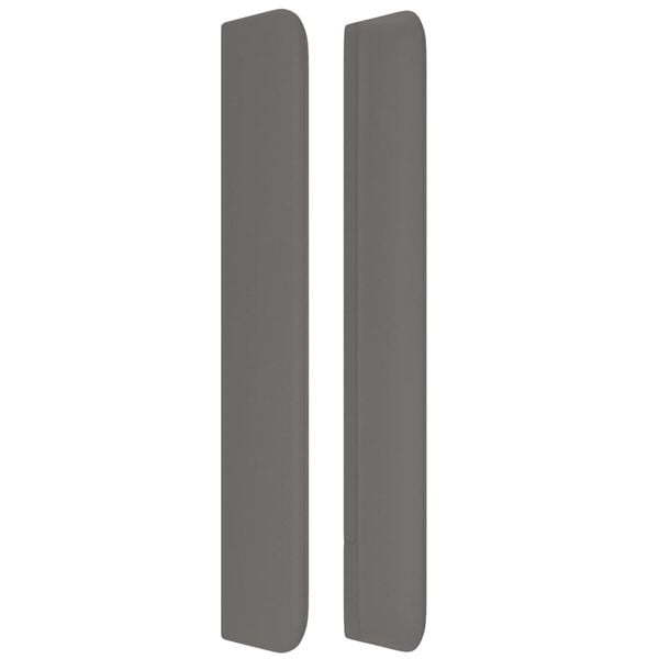 vidaXL Cabeceira cama c/ abas couro artif. 203x16x118/128 cm cinzento