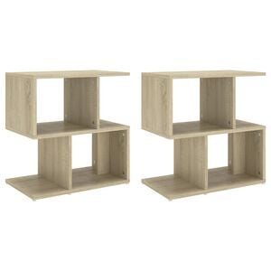 vidaXL Mesas de cabeceira 2 pcs derivados de madeira carvalho sonoma