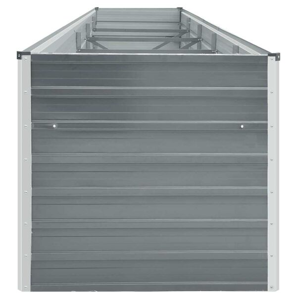 vidaXL Canteiro elevado jardim a&ccedil;o galvanizado 400x80x45 cm cinzento