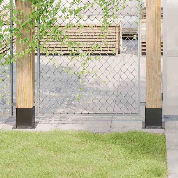 vidaXL Bases de coluna quadradas 4 pe&ccedil;as 101x101mm a&ccedil;o revestido a p&oacute;