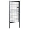 vidaXL Port&atilde;o de jardim em tela de a&ccedil;o galvanizado 100x175 cm cinza