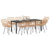vidaXL Conjunto de Jantar para Jardim 9 pcs Castanho