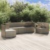 vidaXL 5 pcs conjunto lounge de jardim c/ almofad&otilde;es vime PE cinzento