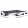 vidaXL 13 pcs conj. lounge de jardim c/ almofad&otilde;es pinho maci&ccedil;o branco