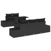 vidaXL Conjunto de Sof&aacute; de Jardim 6 unid. Preto 100 x 55 x 73 cm