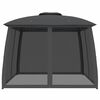 vidaXL Gazebo c/ teto duplo/paredes de malha 2,93x2,93 m a&ccedil;o antracite