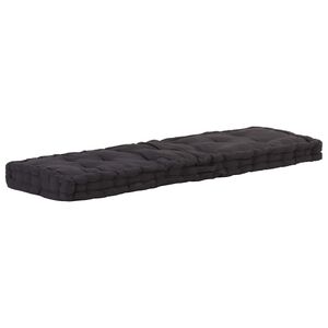 vidaXL Almofad&atilde;o p/ m&oacute;veis de paletes algod&atilde;o 120x40x7 cm preto
