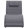 vidaXL Chaise longue com almofada couro artificial cinzento