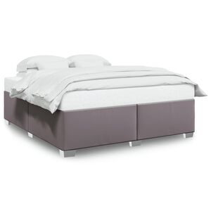 vidaXL Estrutura de cama 200x200cm couro artificial cinzento