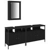 vidaXL M&oacute;veis para Banheiro 3 unid. Preto 80 x 30 x 60 cm
