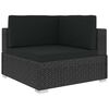 vidaXL 6 pcs conjunto lounge de jardim c/ almofad&otilde;es vime PE preto