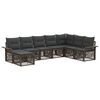vidaXL Conjunto de Sof&aacute; de Jardim 8 pcs Cinzento vime PE