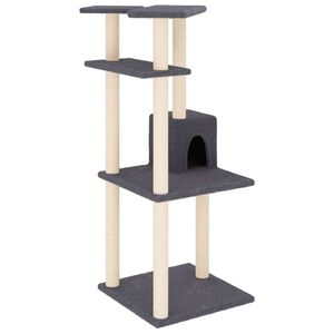 vidaXL &Aacute;rvore p/ gatos c/ postes arranhadores sisal 123cm cinza-escuro